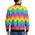 Colorful Zigzag Pattern Print Men's Bomber Jacket