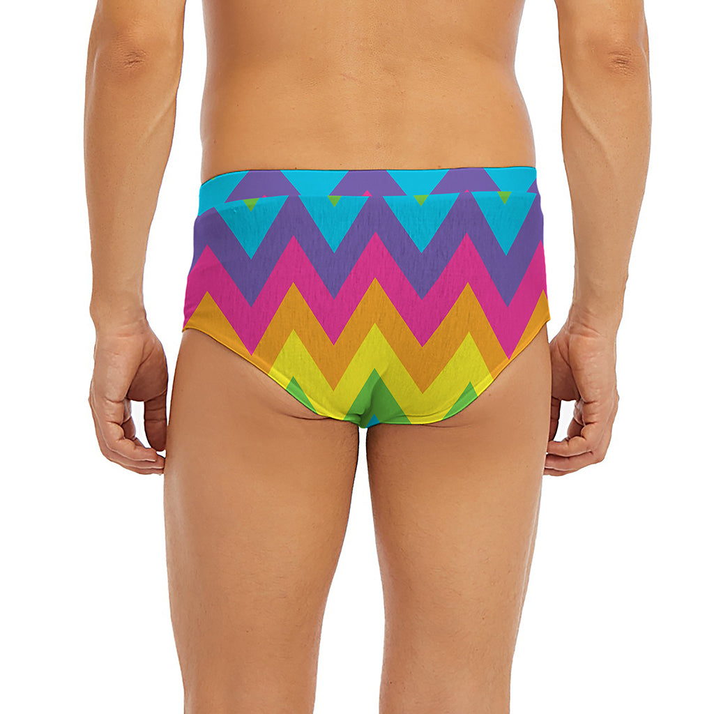 Colorful Zigzag Pattern Print Men's Briefs