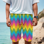 Colorful Zigzag Pattern Print Men's Cargo Shorts