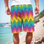 Colorful Zigzag Pattern Print Men's Cargo Shorts