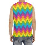 Colorful Zigzag Pattern Print Men's Fitness Tank Top