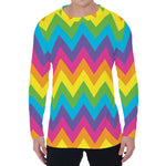 Colorful Zigzag Pattern Print Men's Long Sleeve T-Shirt
