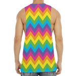Colorful Zigzag Pattern Print Men's Muscle Tank Top