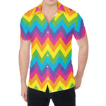 Colorful Zigzag Pattern Print Men's Shirt