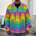 Colorful Zigzag Pattern Print Men's Shirt Jacket