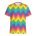 Colorful Zigzag Pattern Print Men's Athletic T-Shirt
