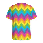 Colorful Zigzag Pattern Print Men's Sports T-Shirt