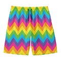 Colorful Zigzag Pattern Print Men's Swim Trunks