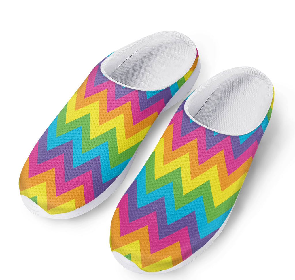 Colorful Zigzag Pattern Print Mesh Casual Shoes
