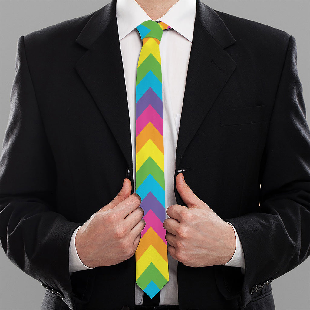 Colorful Zigzag Pattern Print Necktie