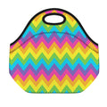 Colorful Zigzag Pattern Print Neoprene Lunch Bag