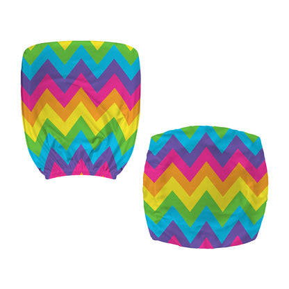 Colorful Zigzag Pattern Print Office Chair Cover