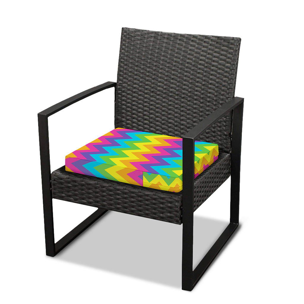 Colorful Zigzag Pattern Print Outdoor Seat Cushion Cover