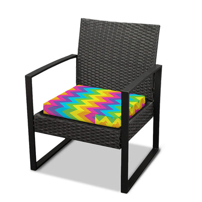 Colorful Zigzag Pattern Print Outdoor Seat Cushion Cover