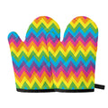 Colorful Zigzag Pattern Print Oven Mitts