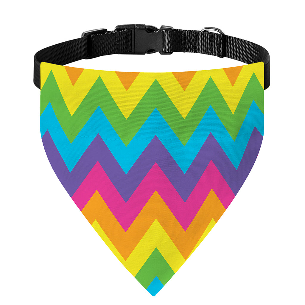 Colorful Zigzag Pattern Print Over The Collar Dog Bandana