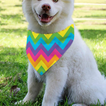 Colorful Zigzag Pattern Print Over The Collar Dog Bandana