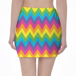 Colorful Zigzag Pattern Print Pencil Mini Skirt