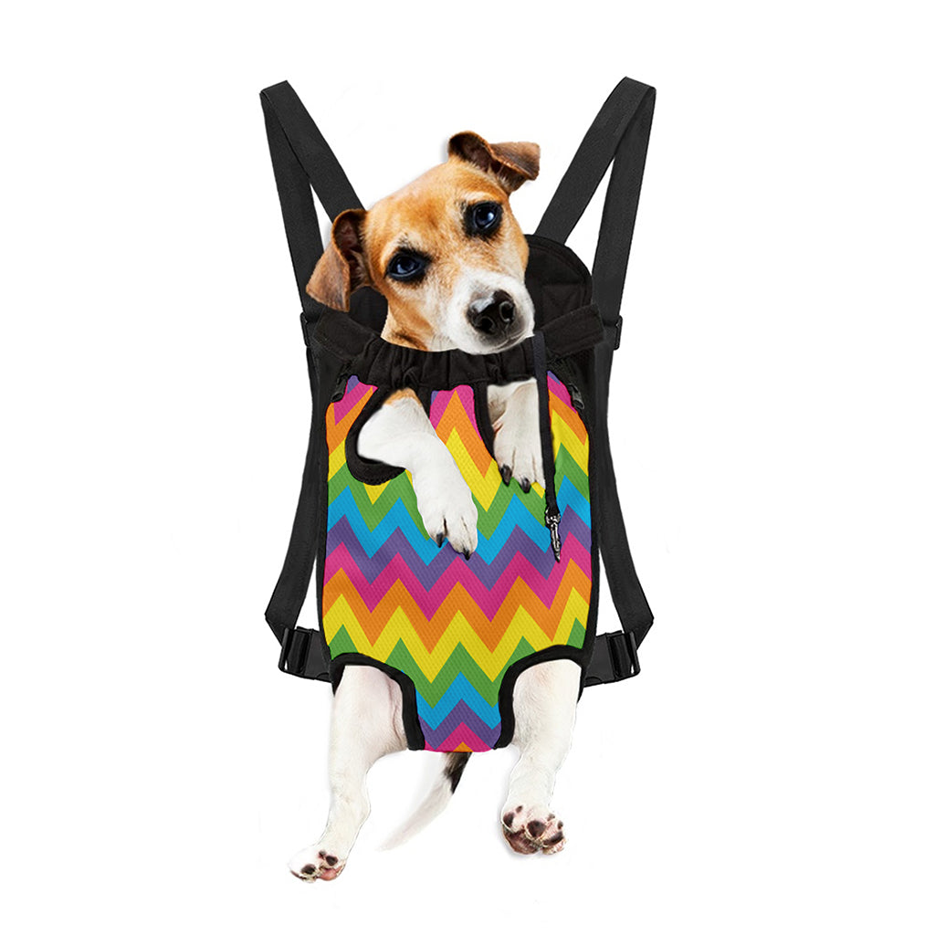 Colorful Zigzag Pattern Print Pet Carrier Backpack