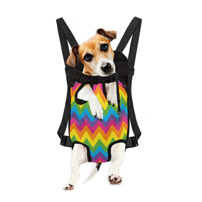 Colorful Zigzag Pattern Print Pet Carrier Backpack