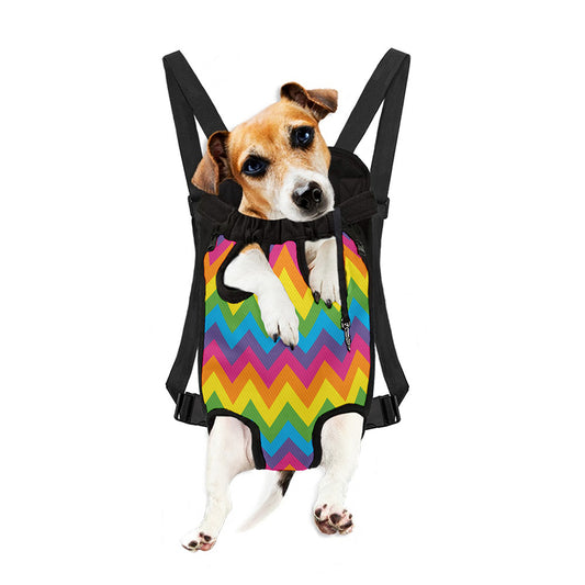 Colorful Zigzag Pattern Print Pet Carrier Backpack