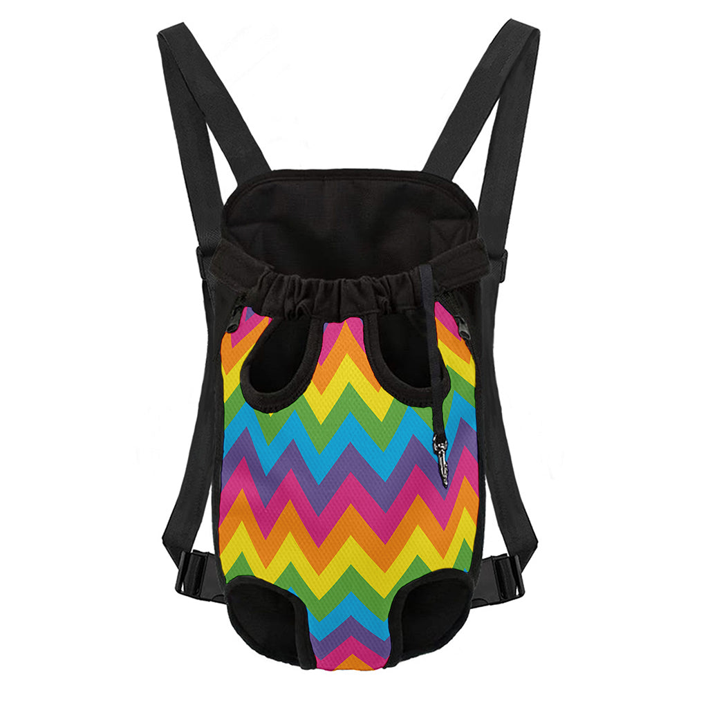Colorful Zigzag Pattern Print Pet Carrier Backpack