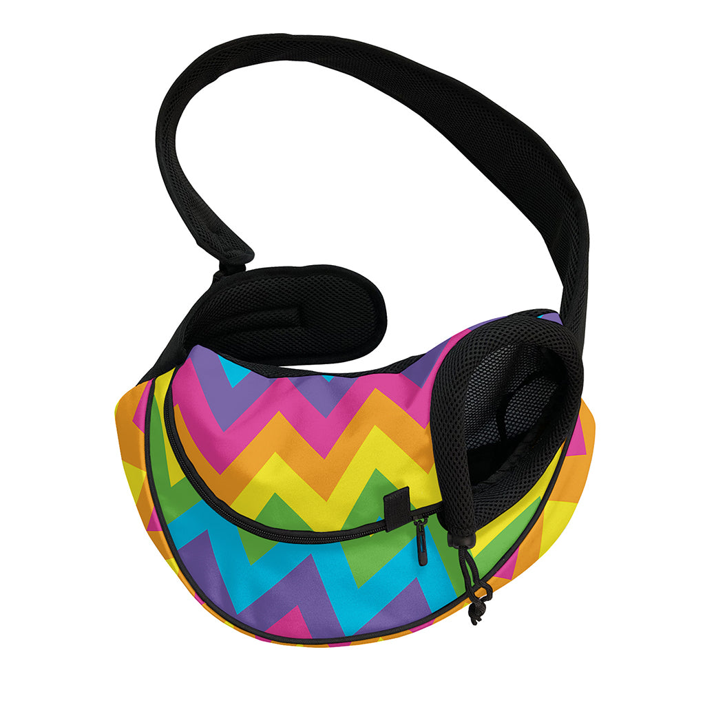 Colorful Zigzag Pattern Print Pet Sling Carrier