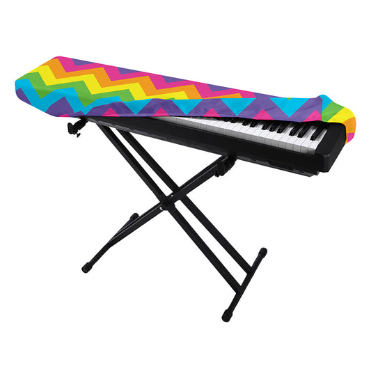 Colorful Zigzag Pattern Print Piano Keyboard Cover