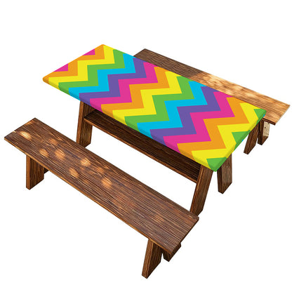 Colorful Zigzag Pattern Print Picnic Table Cover
