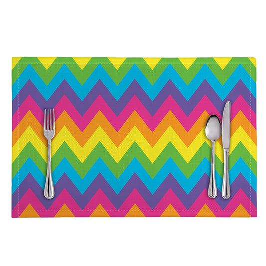 Colorful Zigzag Pattern Print Placemat