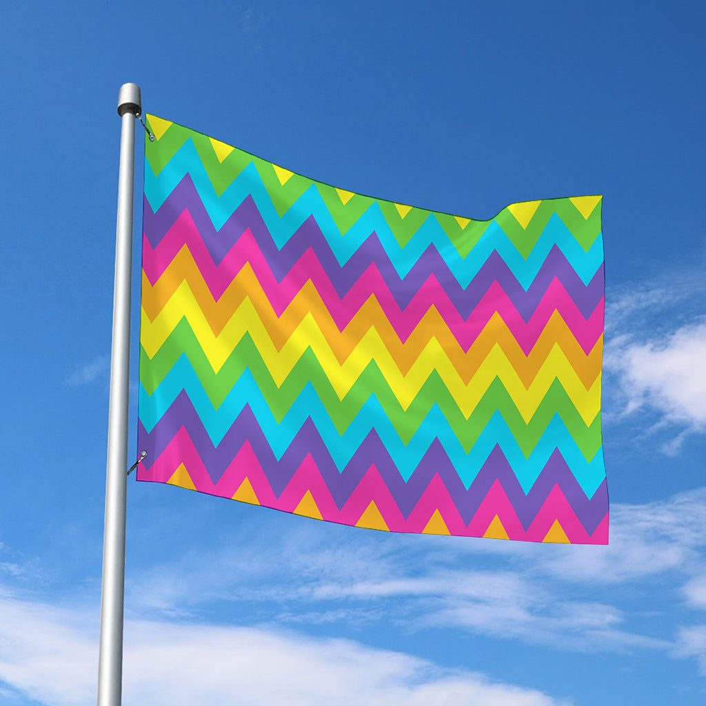 Colorful Zigzag Pattern Print Polyester Flag