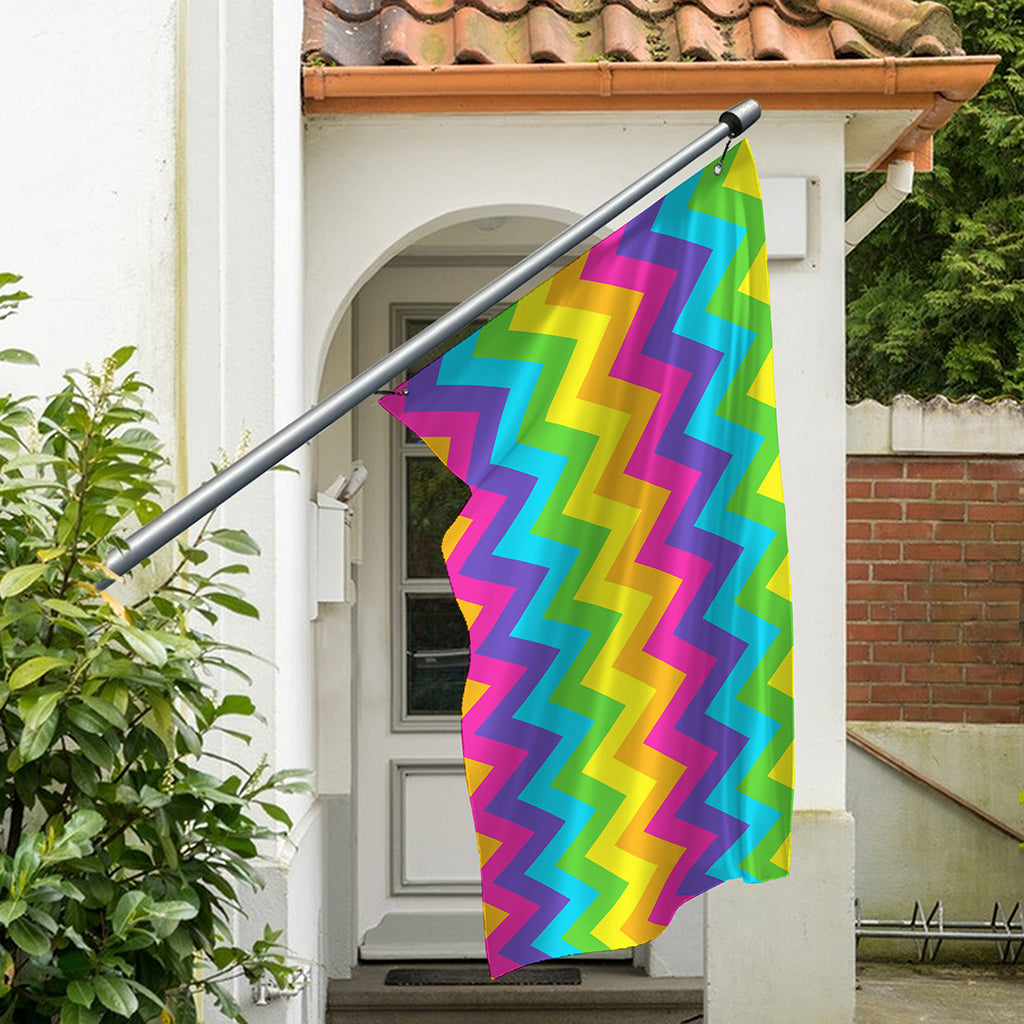 Colorful Zigzag Pattern Print Polyester Flag