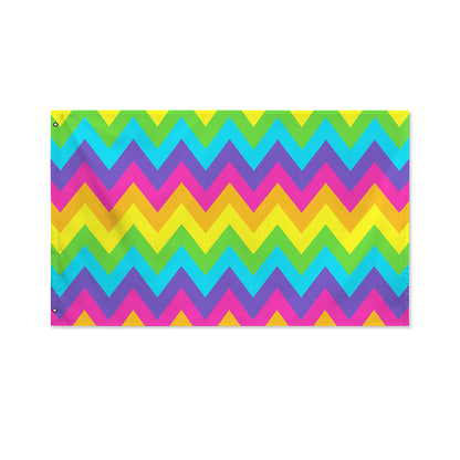 Colorful Zigzag Pattern Print Polyester Flag