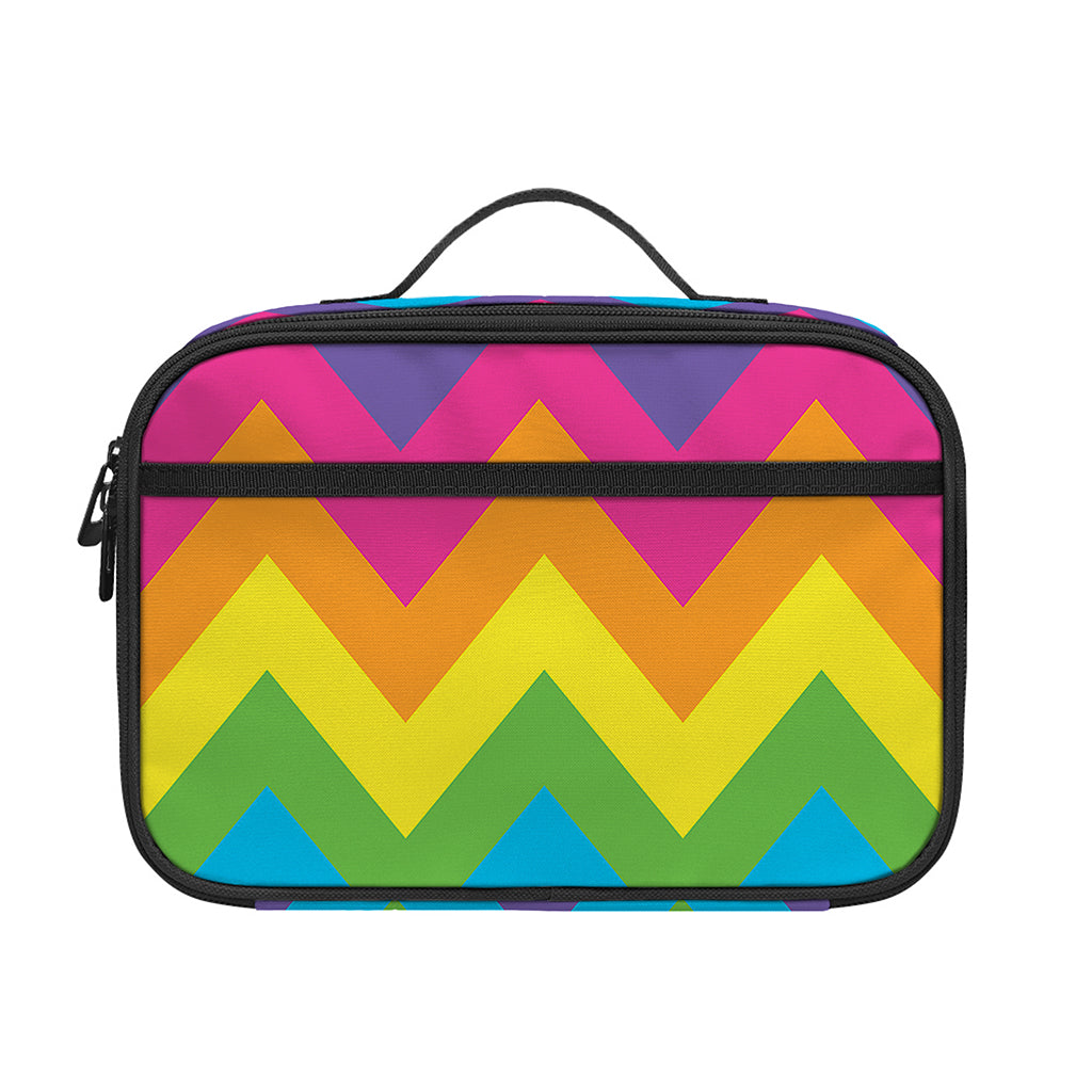 Colorful Zigzag Pattern Print Portable Lunch Bag