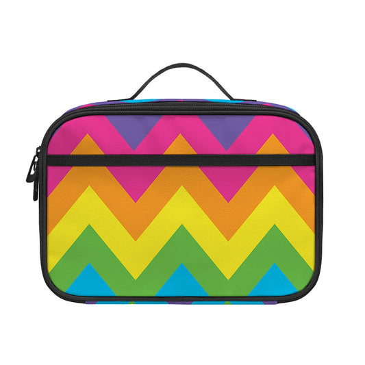 Colorful Zigzag Pattern Print Portable Lunch Bag