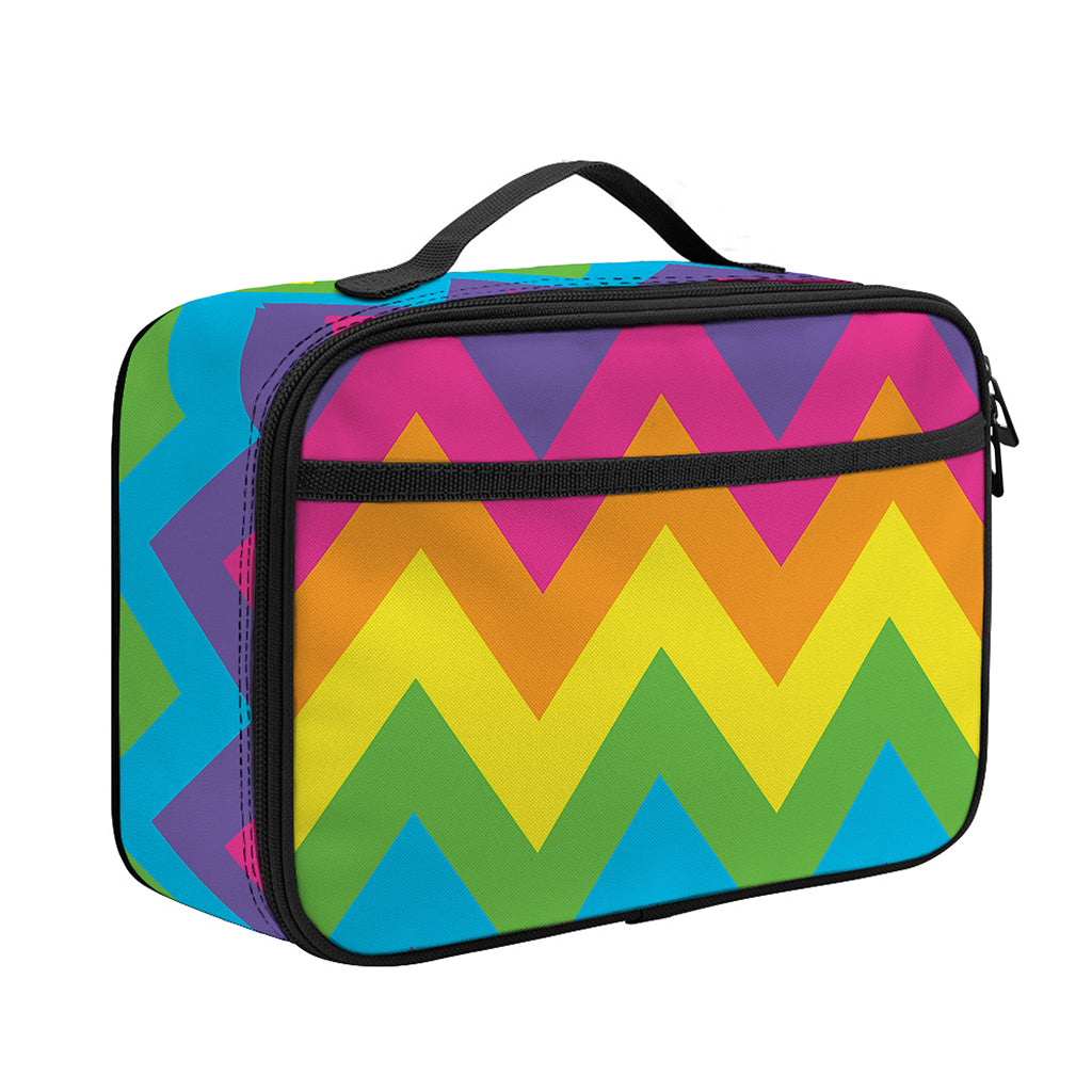 Colorful Zigzag Pattern Print Portable Lunch Bag