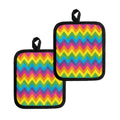 Colorful Zigzag Pattern Print Pot Holders