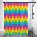Colorful Zigzag Pattern Print Premium Shower Curtain