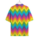 Colorful Zigzag Pattern Print Rayon Hawaiian Shirt