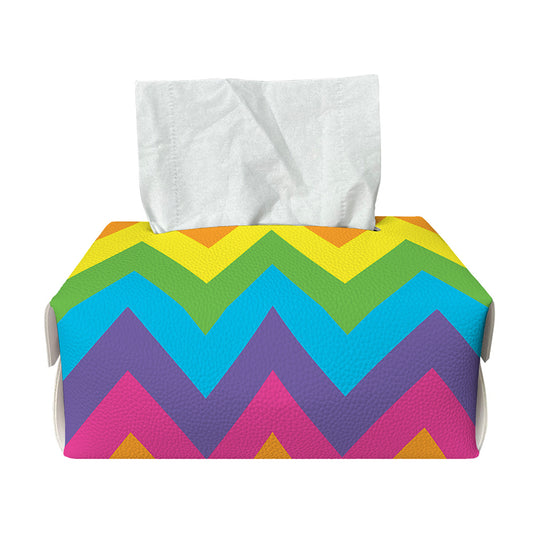 Colorful Zigzag Pattern Print Rectangle Tissue Box Cover