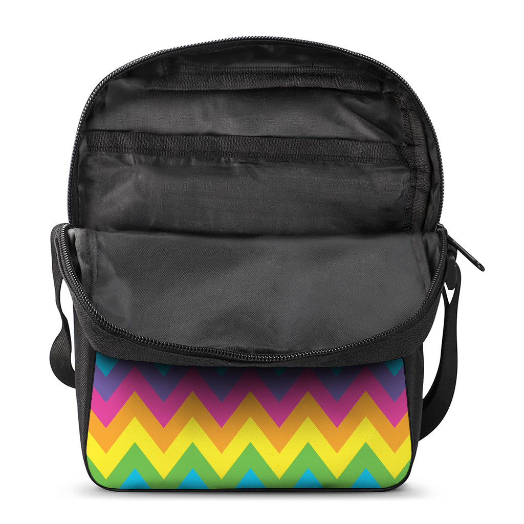 Colorful Zigzag Pattern Print Rectangular Crossbody Bag