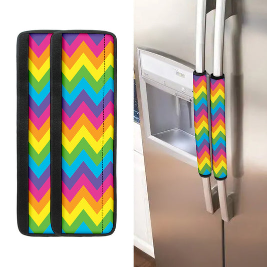 Colorful Zigzag Pattern Print Refrigerator Handle Covers