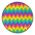 Colorful Zigzag Pattern Print Round Floor Mat