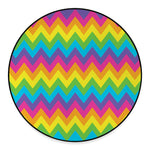 Colorful Zigzag Pattern Print Round Floor Mat