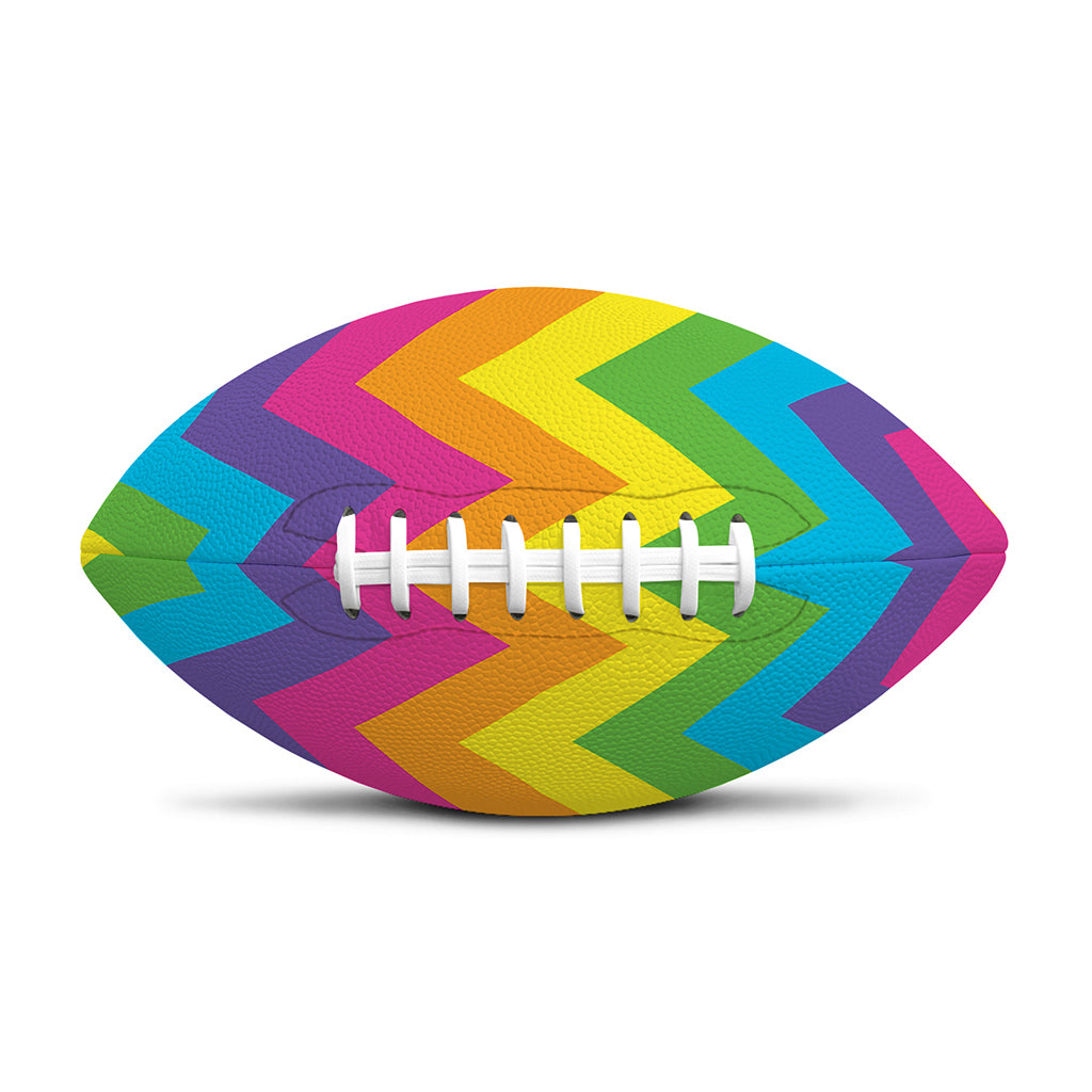Colorful Zigzag Pattern Print Rugby Ball