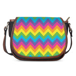 Colorful Zigzag Pattern Print Saddle Bag
