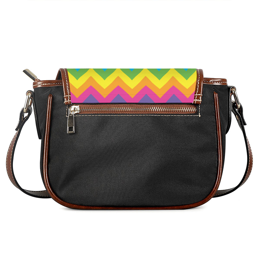 Colorful Zigzag Pattern Print Saddle Bag