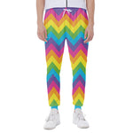 Colorful Zigzag Pattern Print Scuba Joggers