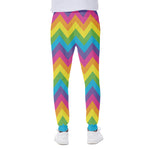 Colorful Zigzag Pattern Print Scuba Joggers