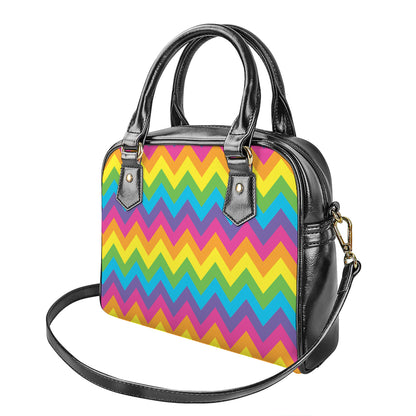 Colorful Zigzag Pattern Print Shoulder Handbag